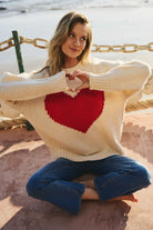 Birch $|& SEAS Amour Heart Crew Neck Sweater - SOF Side