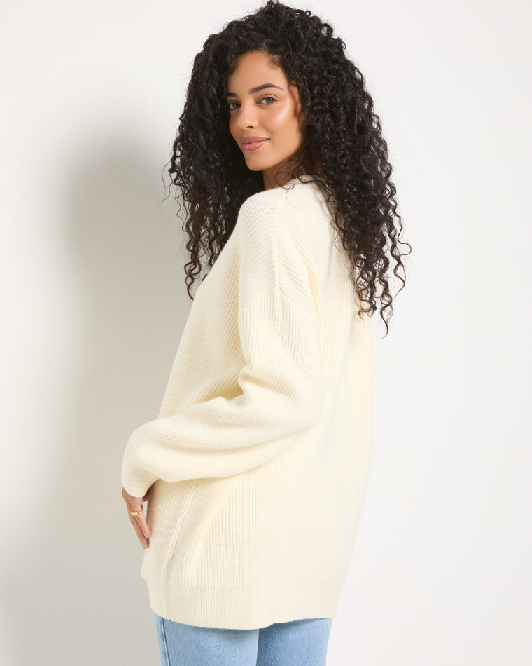 Cream $|& SEAS Lovely Classic Cardigan - SOF Back