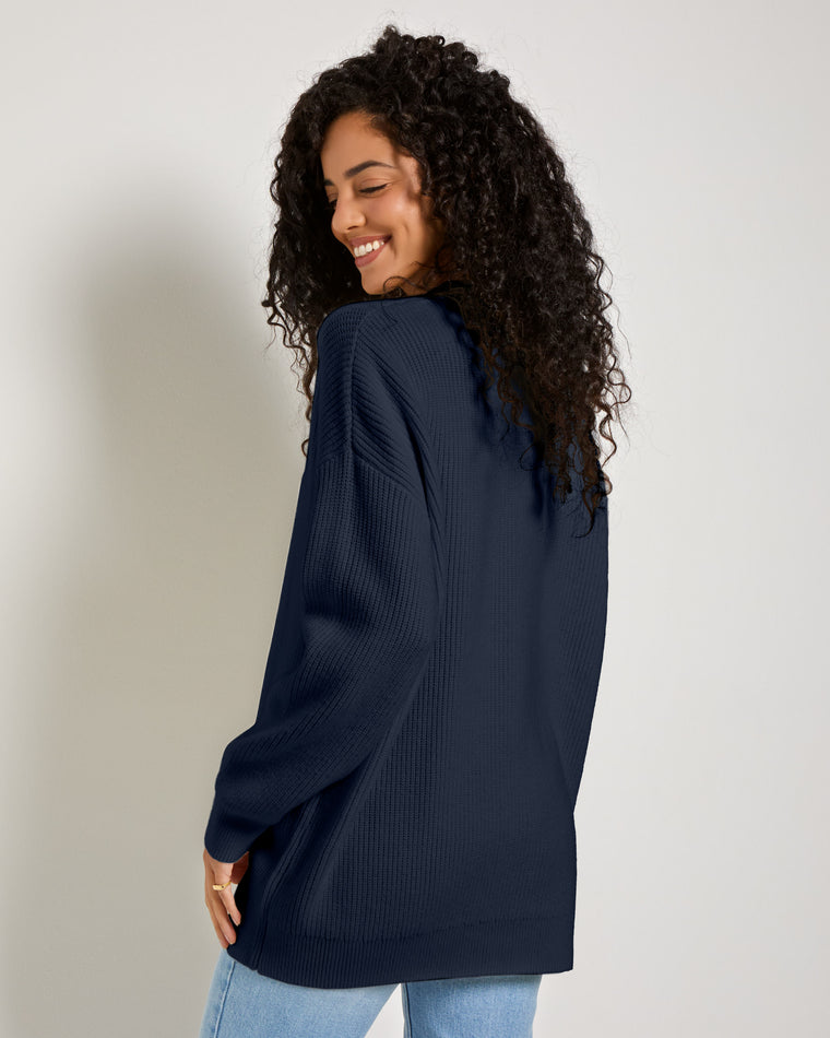 Mariner Midnight $|& SEAS Lovely Classic Cardigan - SOF Back