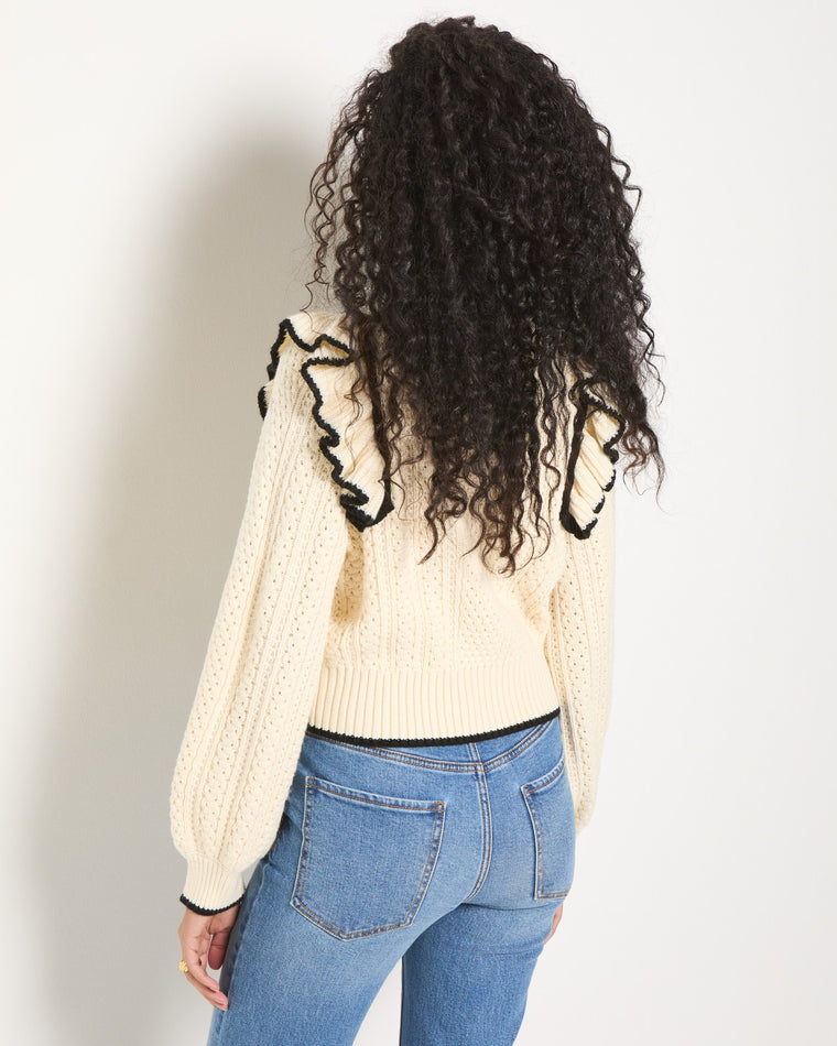 Birch $|& SEAS Sandcastle Ruffle Crew Neck Sweater - SOF Front