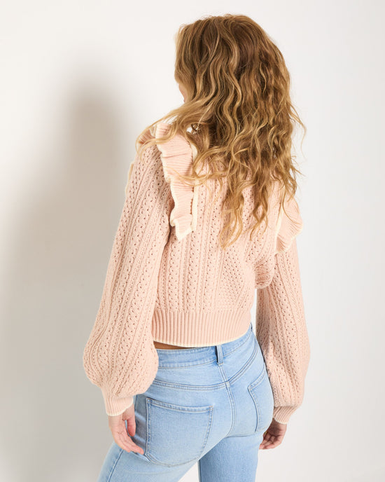 Beachy Blush $|& SEAS Sandcastle Ruffle Crew Neck Sweater - SOF Back