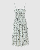 White-Black $|& Skies Are Blue Print Midi Dress - Hanger Side