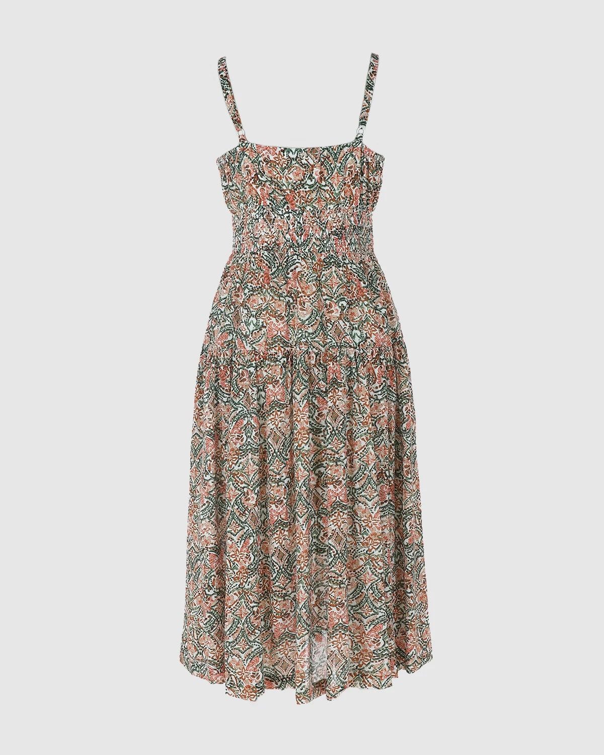 Olive Blush $|& Skies Are Blue Print Midi Dress - Hanger Side