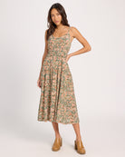 Olive Blush $|& Skies Are Blue Print Midi Dress - SOF Front