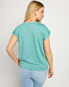 Seaglass $|& SEAS SoCal Short Sleeved Top - SOF Detail