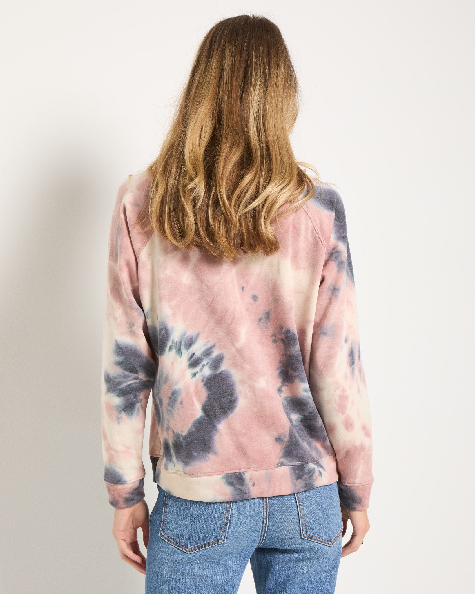 Beachy Blush Tie Dye $|& SEAS Mimosa Please Tie Dye Graphic Pullover - SOF Back