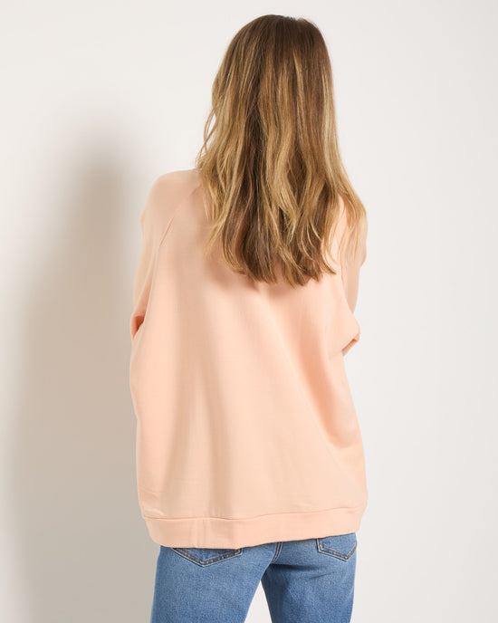 Beachy Blush $|& SEAS Palmer Ranch Fleece V-Neck Top - UGC On Fig