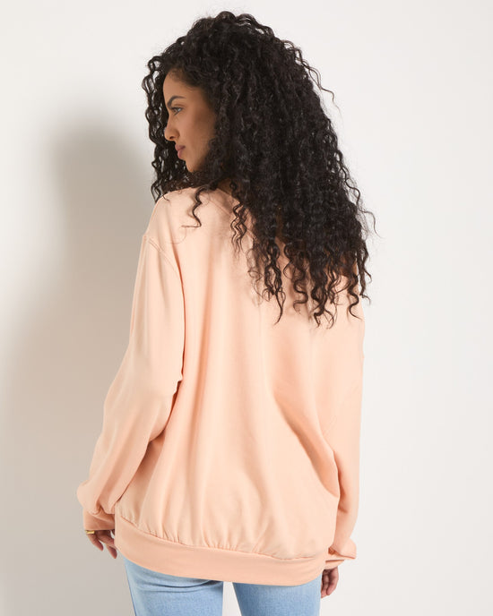 Beachy Blush $|& SEAS Brooksville One Shoulder Sweatshirt - UGC On Fig