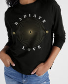 Black $|& SEAS Radiate Love Hacci Graphic Crew - SOF Full Front