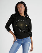 Black $|& SEAS Radiate Love Hacci Graphic Crew - SOF Front