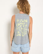 Heather Grey $|& SEAS Grace Fleur Muscle Tank - SOF Back