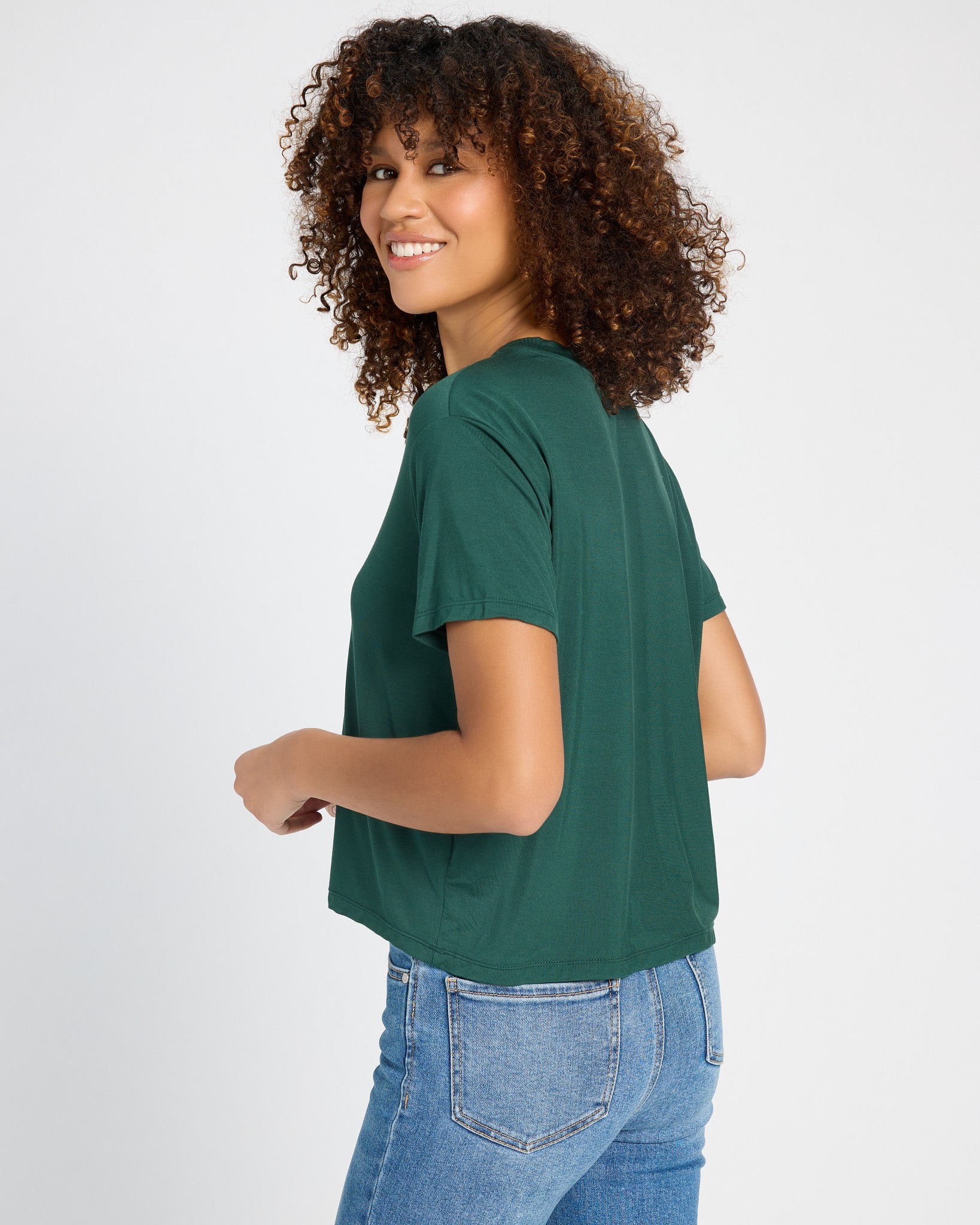 Hunter Green $|& SEAS Newport Cropped Tee - SOF Back