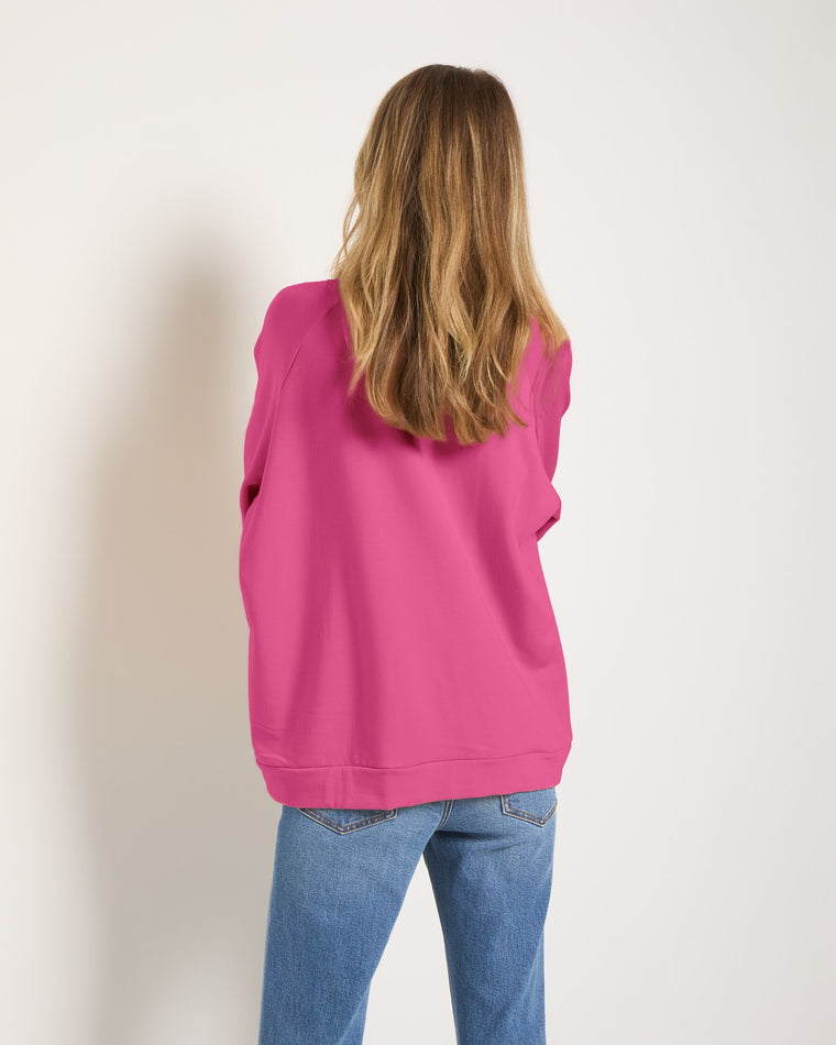 Rouge $|& SEAS Palmer Ranch Fleece V-Neck Top - UGC On Fig