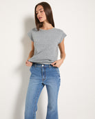 Heather Grey $|& SEAS Tides Winged Muscle Tank - VOF Front