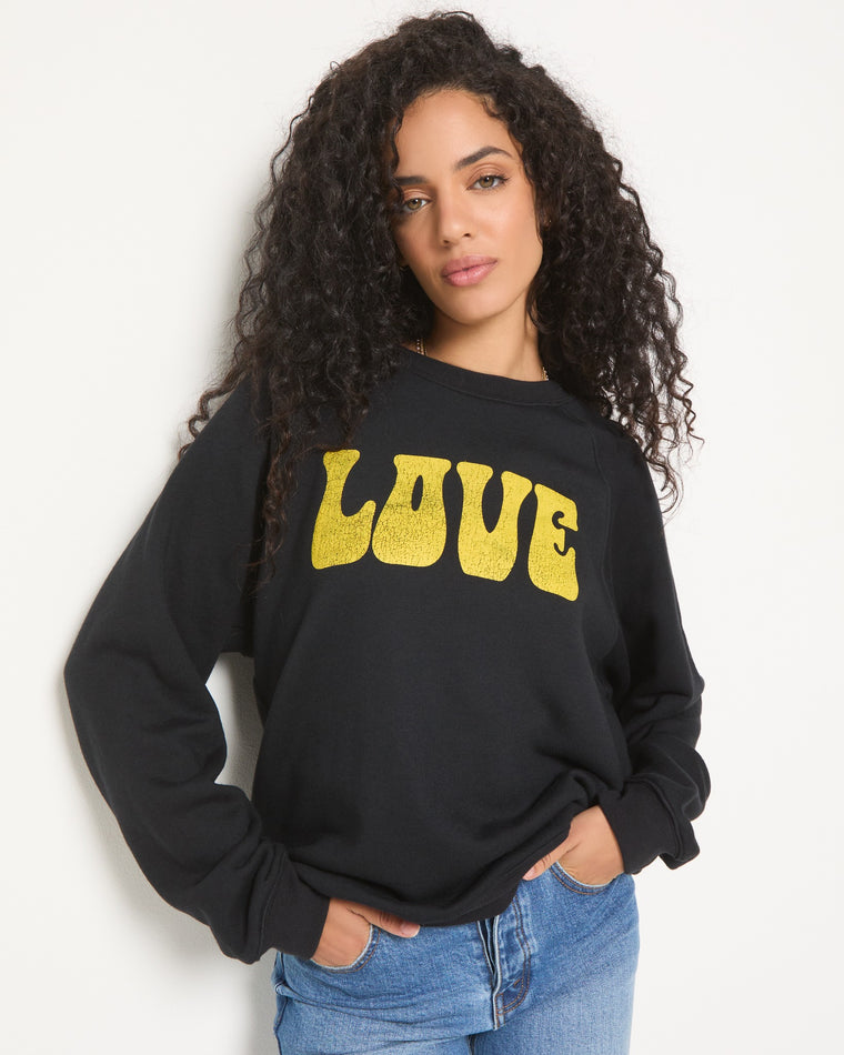 Black $|& SEAS Cliffs Love Raglan Sweatshirt - VOF Side