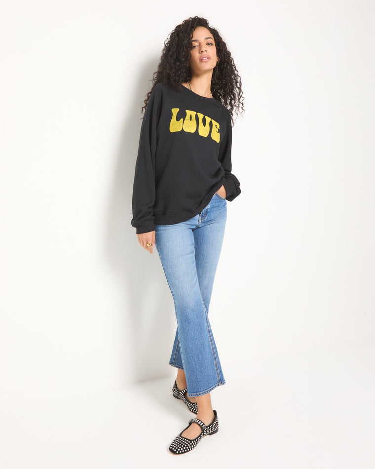 Black $|& SEAS Cliffs Love Raglan Sweatshirt - UGC On Fig