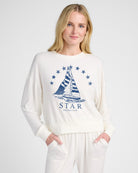 Cream $|& SEAS Star Hacci Graphic Crew - SOF Front