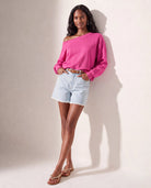 Rouge $|& SEAS Brooksville One Shoulder Sweatshirt - SOF Back