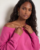 Rouge $|& SEAS Brooksville One Shoulder Sweatshirt - SOF Back