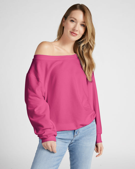 Rouge $|& SEAS Brooksville One Shoulder Sweatshirt - SOF Front