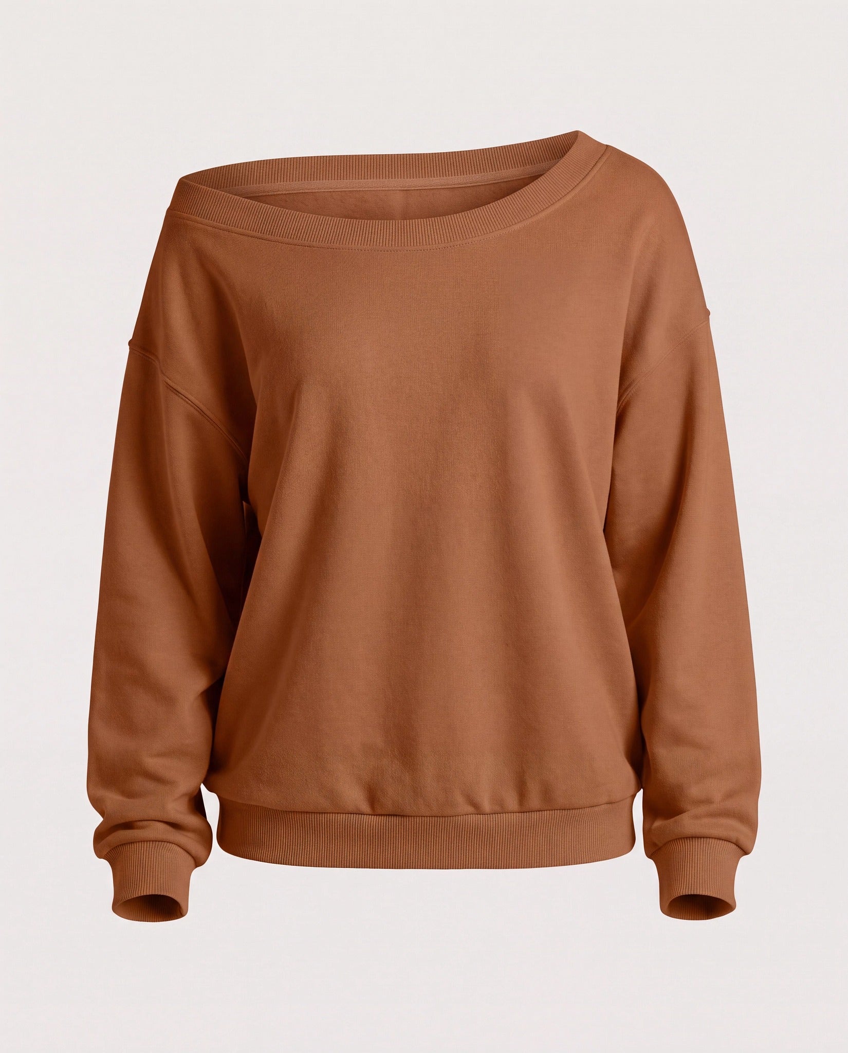 Camel $|& SEAS Brooksville One Shoulder Sweatshirt