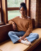 Camel $|& SEAS Brooksville One Shoulder Sweatshirt - SOF Side