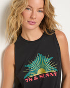 Black $|& SEAS Grace 78&Sunny Muscle Tank - VOF Front