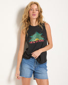 Black $|& SEAS Grace 78&Sunny Muscle Tank - SOF Front