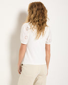White $|& SEAS Seaglass Eyelet Sleeve Tee - SOF Back