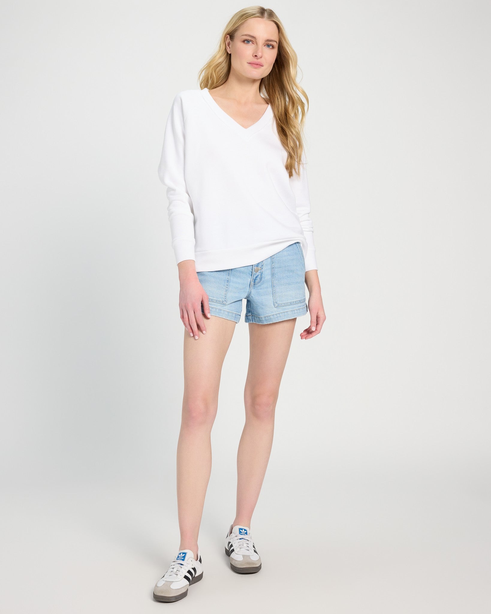 White $|& SEAS Breaker V-Neck Sweatshirt - UGC On Fig