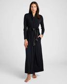 Black $|& Fleur't Long Iconic Robe - SOF Front