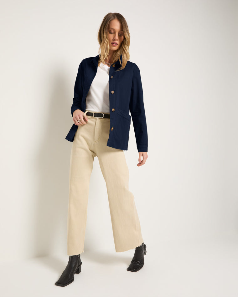 Washed Mariner Midnight $|& SEAS Pierside Twill Chore Jacket - UGC On Fig