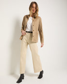 Washed Khaki $|& SEAS Pierside Twill Chore Jacket - SOF Front