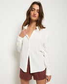 White $|& SEAS Whitecap Gauze Button Up Shirt - SOF Front