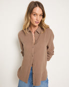 Driftwood $|& SEAS Whitecap Gauze Button Up Shirt - SOF Full Front