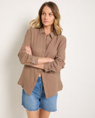 Driftwood $|& SEAS Whitecap Gauze Button Up Shirt - SOF Front