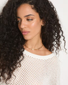 White $|& SEAS Mariner Mesh Sweater - SOF Full Front