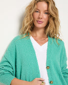 Green Apple $|& SEAS Bonfire Textured Cardigan - VOF Side