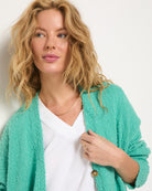 Green Apple $|& SEAS Bonfire Textured Cardigan - SOF Full Front