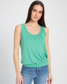 Green Apple $|& SEAS Redwood City Banded Slub Tank - SOF Front