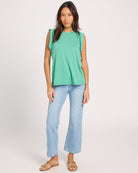 Green Apple $|& SEAS Ruffle Shoulder Tank - UGC On Fig