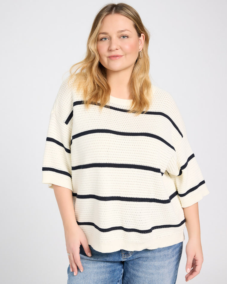 Ivory Black ST1189 $|& Thread & Supply Viola Sweater - SOF Front