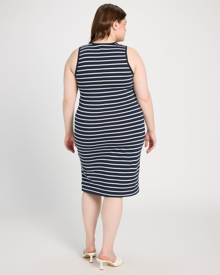 Navy White ST1138 $|& Thread & Supply Kendari Dress - SOF Back