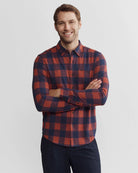Brandy Red Buffalo Check $|& Rhone Hardy Flannel Shirt - VOF Front
