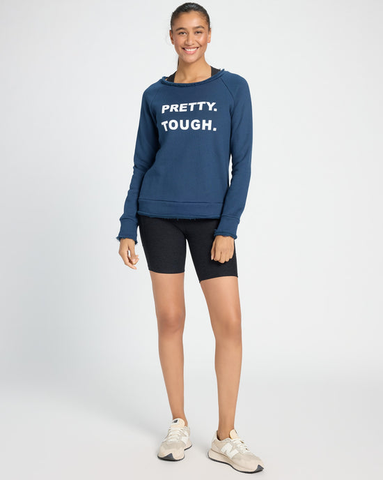 Ink Navy $|& Interval Pretty. Tough. Graphic Sweatshirt - UGC On Fig