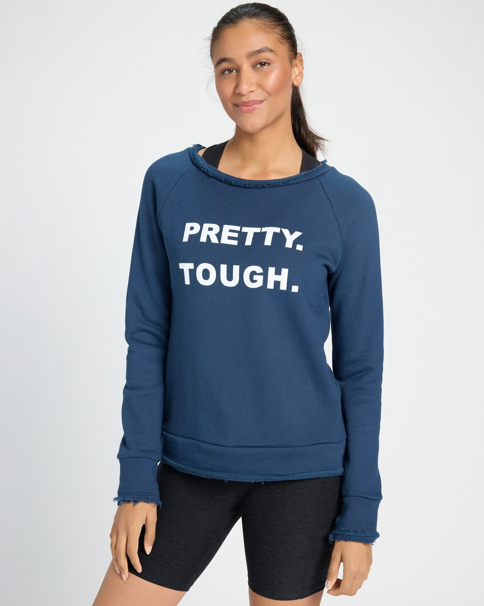 Ink Navy $|& Interval Pretty. Tough. Graphic Sweatshirt - SOF Front