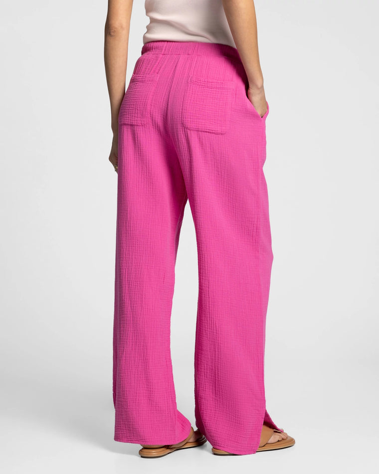 Soft Fuschia $|& Thread & Supply Verna Double Gauze Pant - Hanger Side