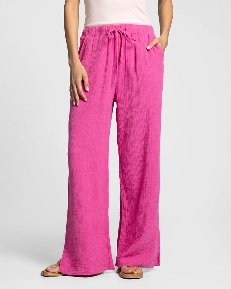 Soft Fuschia $|& Thread & Supply Verna Double Gauze Pant - VOF Detail