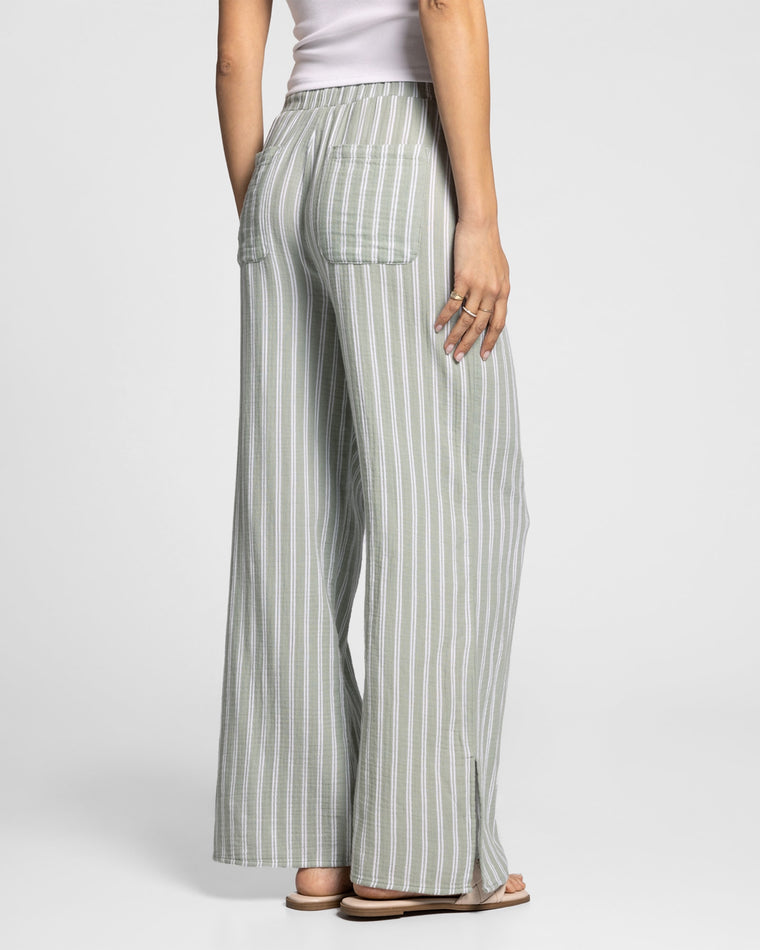 Sage White $|& Thread & Supply Verna Double Gauze Pant - Hanger Side