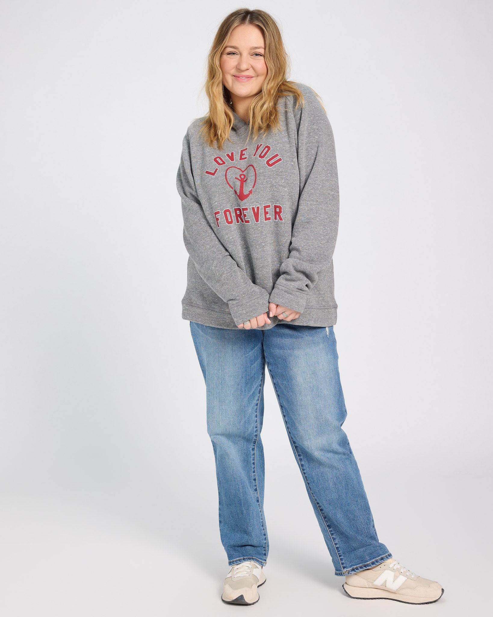 Heather Grey $|& SEAS Love You Forever Graphic Hoodie - UGC On Fig
